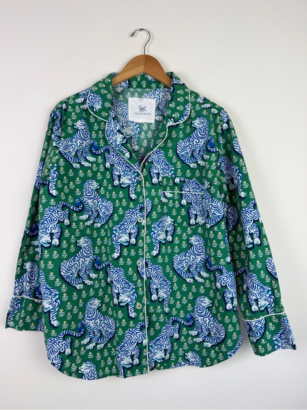 Printfresh Long Sleeve PJ Shirt in Tiger Queen